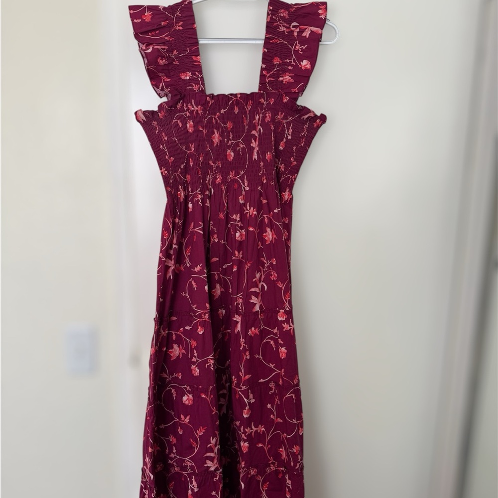 Nap Dress Ellie Maroon Floral Print